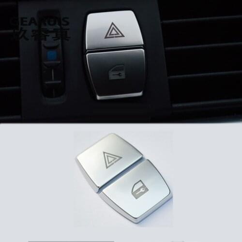 Car Interior Front Warning Light button Stickers Decorative Frame Cover Trim for BMW 5/6/7 series f10 GT F07 auto Accessories