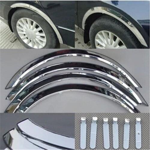 Car Styling for Skoda Fabia 2008 2009 2010 2011 2012 2013 2014 Stainless steel car wheel eyebrow trim strip trim