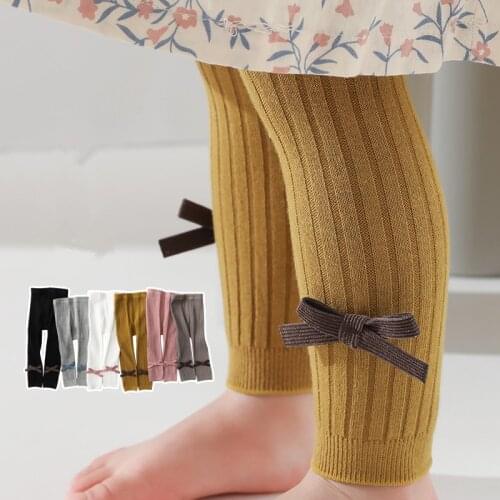 Infant Kids Baby Girls Stockings Knitted Bowknot Solid Leggings Spring Autumn Princess Baby Pantyhose