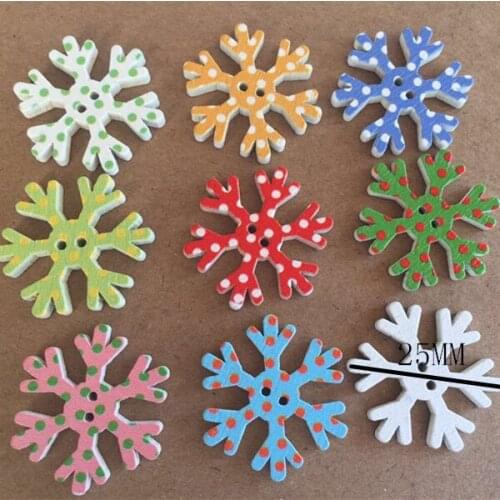 Wood scrapbooks snow two sewing button hole pattern of 25 mm Dia, 50 PCS new technology in