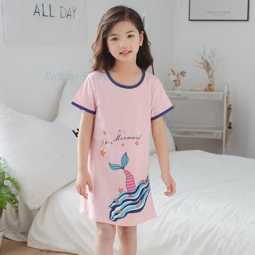 Baby Kids Mermaid Printing Pajama Dresses Girls Nightgowns Toddelrs Teens Pajamas Gowns Childern Sleepwear Child Cozy Nighties