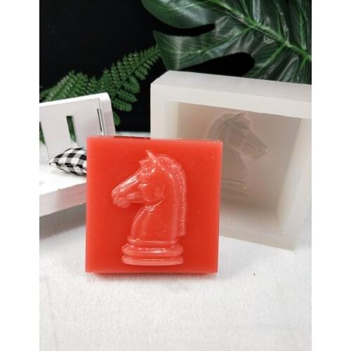 DW0177 PRZY Knight Square Soap Molds Chess Knight Silicone Mold Clay Resin Gypsum Chocolate Candle Mold Moulds Eco-friendly