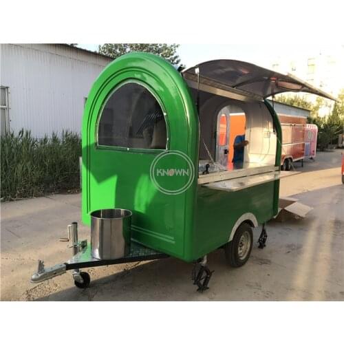 Economic type 220B green color special mobile street kiosk cart snack food vending truck