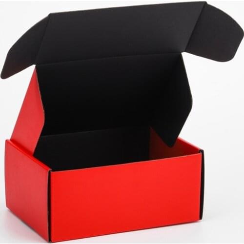 E fluted Cardboard Packaging Red Custom Ecommerce Shipping Boxes Personalized Corrugated Mailer Postal Box