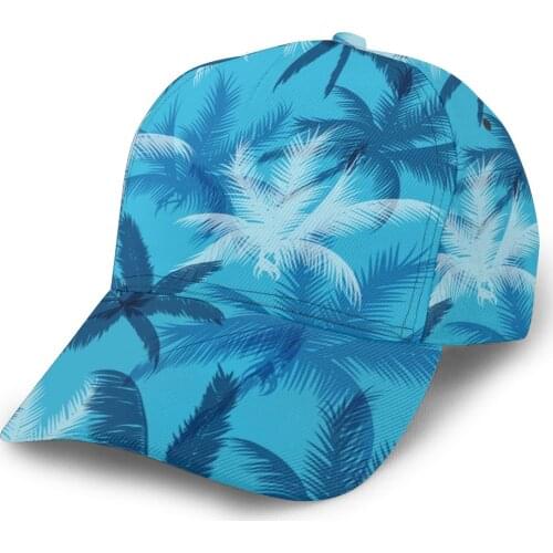 Tropical Palm Leaves Blue Baseball Cap women men snapback caps Classic Style hat Casual Sport Outdoor cap