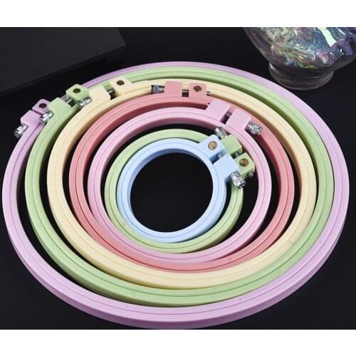 Sewing Tool Round Square Plastic Embroidery Hoops Frame Set Plastic Embroidery Hoop Ring For DIY Cross Stitch Needle Craft Tool