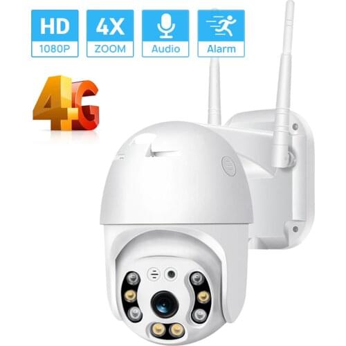 4G Sim Card IP Camera HD 1080P Mini PTZ Onvif Wireless Camera 4xDigital Zoom AI Human Detection Waterproof Outdoor ICsee