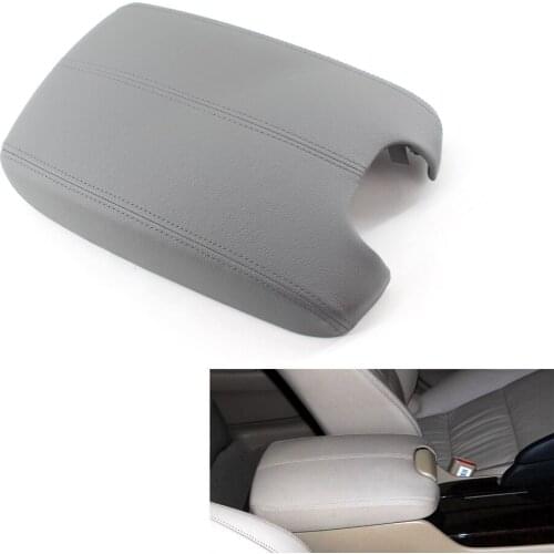 PU Leather & Plastic Plate Car Armrest Center Console Lid Cover Fit for Honda Accord 2008-2012 Gray