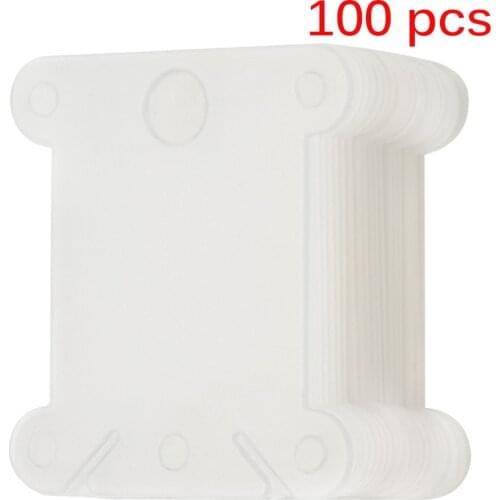 KAOBUY 100PCS Plastic Floss Bobbin Sewing Thread Winding Plate Board Card for Cross Stitch Cotton Thread Bobbins Organizer