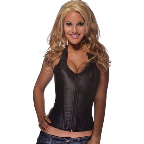 Free shipping Rocker Halter Corset 17 3X/4X White waist trainer underbust fashion gorset korset