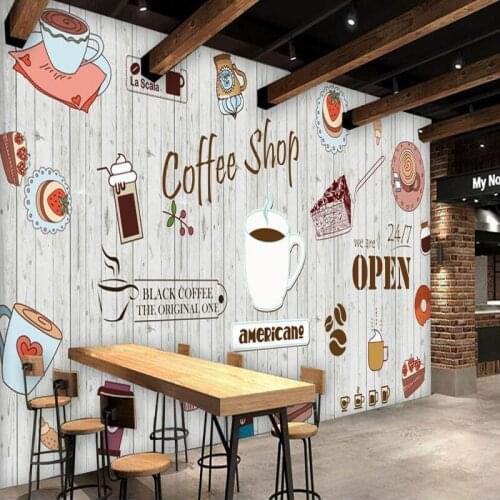 Dropship Colomac Kitchen Wallpaper The United States Coffee Cake Restaurant Wallpaper Papier Peint Mural Wall Papers Home Decor