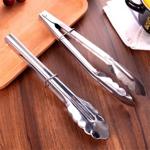 Food Tong Stainless Steel Kitchen Tongs Cooking Clip Clamp BBQ Salad Tools Bread Clip Pastry Clamp Kitchen Utensils Buffet