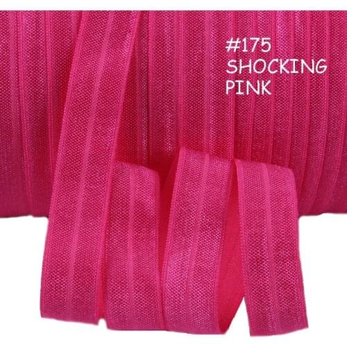 Flora Ribbons 5/8" foe ribbon for wholesale, shocking pink fold over elastic for gift wrapped