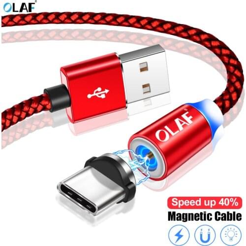 OLAF Magnetic Cable USB Type C Cable for Samsung s8 s9 Xiaomi Huawei mate 20 Lite Phone Charge Type-C Cable Magnet Charger Kabel