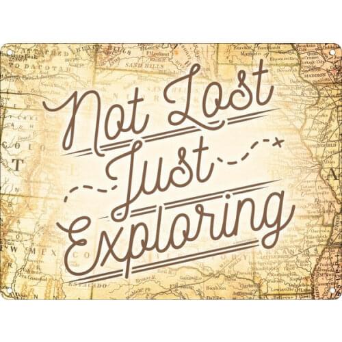 Mini Tin Sign Not Lost Just Exploring Coffee Bar Decoration Home Decor