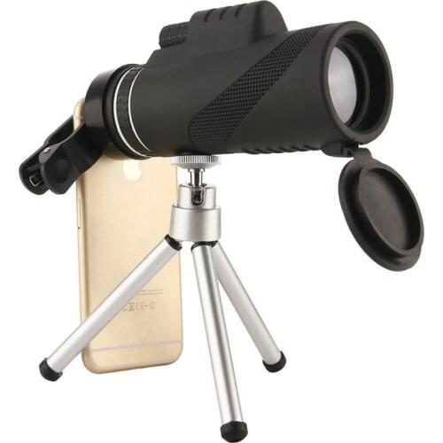 40X60 Monocular BAK4 Monocular Telescope HD Vision Prism Scope Phone Clip Tripod for Outdoor Activities Out Door for Hunting