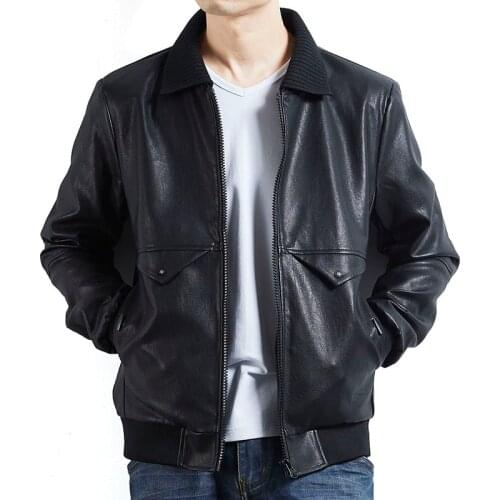 Mens jacket detachable collar 7XL artificial leather motorcycle jacket PU lapel fashion jacket (oversized plus size