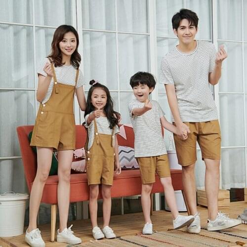 Mom and Son baby Matching Clothes Family striped shirts jumpsuits 2019 summer T-shirts Ctrl C Ctrl V clothing Christmas Pjs