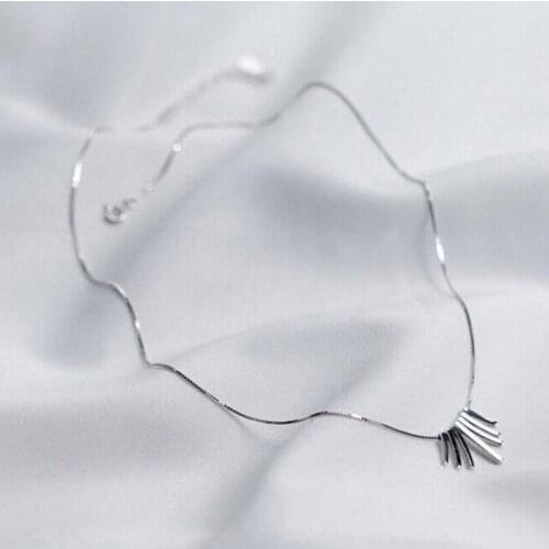 POPACC 925 Sterling Silver Simple Fashion Tassel Necklace For Women Girl Birthday Gift Jewelry