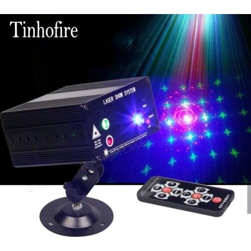 Tinhofire Remote Control 48 Design LED Stage Light Lamp RG Laser Projector Stage Light 12V Strobe Laser DJ Disco Party KTV