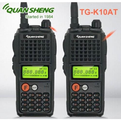 2PCS QuanSheng TG-K10AT 10W Walkie Talkie 10km Radio Station UHF 400-470MHz VHF Optional Band ham CB Radio Amador рации Telsiz