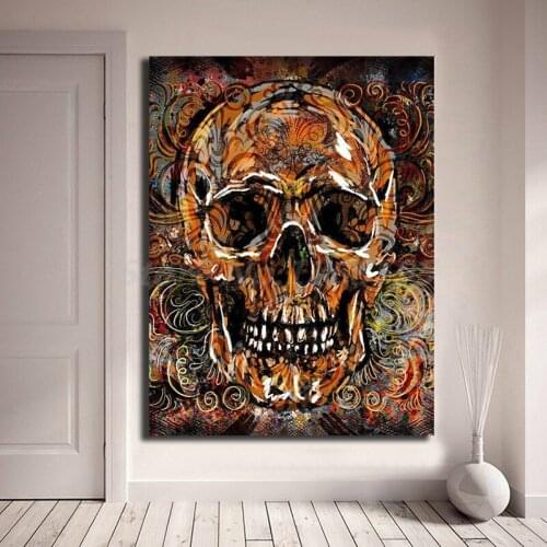 Christmas Halloween Skull Head HD Canvas Posters Prints Wall Art Oil Painting Decorative Picture Modern Home Decoration Artwork