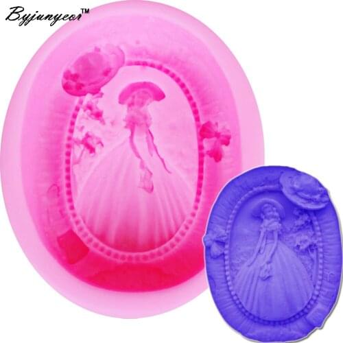 Byjunyeor S053 Style Girl UV Resin Silicone Mold Fondant Chocolate Candy Crystal Epoxy Clay Plaster Concrete Candle Soap Moulds