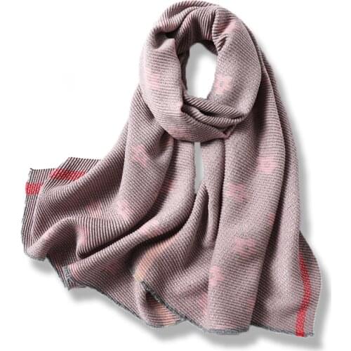 Autumn Winter New Double-Sided Cashmere Scarf Ladies Shawl Crumpled Small Flowers Solid Color Warm Scarves Pañuelos Mujer