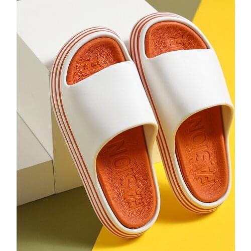 Luxury Brand Fashion Outside Slippers Mens 2021 Summer EVA Runway Shoes Women Slides Soft Thick Sole Non-slip Beach Sandals Bath
