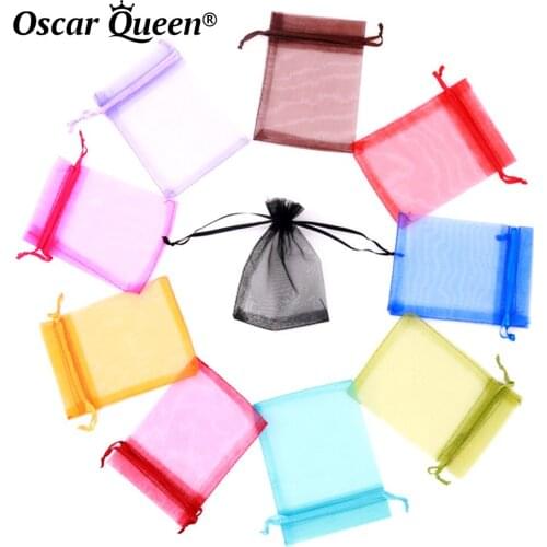Wholesale item 10-500 Pcs Drawstring Organza Gift Bags Packaging For Lashes Make Up Jewelry Bag False Eyelashes Pack Lash Beauty