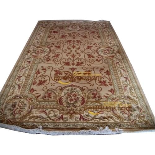 Woven carpet aubusson french About -knotted Thick Plush Savonnerie 6.56' X 9.84' lx1511 129 gc85savyg28