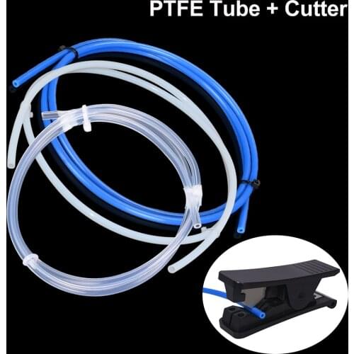 PTFE Tube Teflonto with Cutter PLA PiPe Clear OD4 ID2mm 1.75mm 3D Printer Parts For V6 V5 J-head I3 Mega Hotend MK8 Extruder