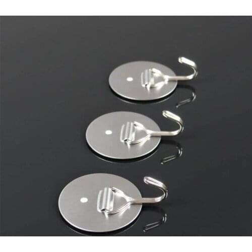Wonderlife Stainless steel seamless hook strong adhesive hook nail-free glue home kitchen bathroom hook 3 pack