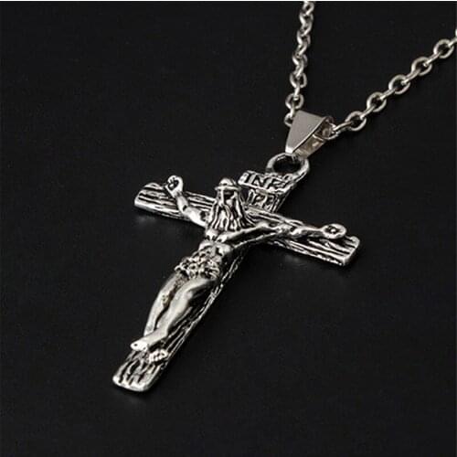 Cross Necklace Men Chain Christian Jewelry Gifts For The New Year Cross Pendant Crucifix Jesus Piece Mens Pendant & Necklace
