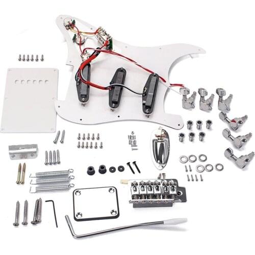 1PC DIY Electric Guitar Kit ST Guitar Accessories Set with Guitar Pickguard Bridge Turnning Pegs Hardware Screws Back Cover