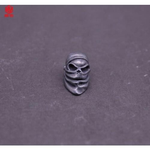 1PCS Hot Sale!!! Black Brass Mask Man EDC Paracord Knife Bead Outdoor Tool Accessory Survival Bracelet Braided Pendant