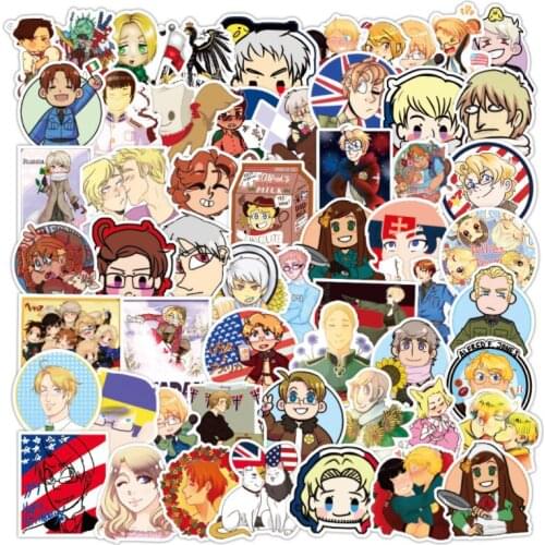 10/30/50/100Pcs Japanese anime hetalia For Snowboard Laptop Luggage Fridge Car- Styling Vinyl Decal Home Decor Stickers