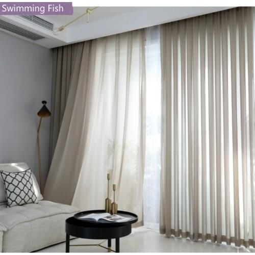 2019 Solid Chiffon Curtain For Living Room Home Decor Sheer Curtain Bedroom Window Tulle Blind Drape Hotel Voile Curtain