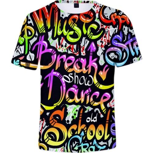 2021 Graffiti T-shirt 3D Print O-Neck Men Women Summer Short Sleeve Funny Tee Harajuku Streetwear Style Clothes