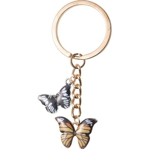 2021 Trendy Keychain Butterfly Key Ring Key Chains Jewelry Butterfly Keyring Keychain Alloy Car Pendant New Key Rings For Girls