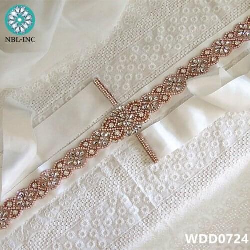 30pcs)Wholesale bridal wedding sash crystal rhinestone appliques for wedding evening dress belt WDD0724