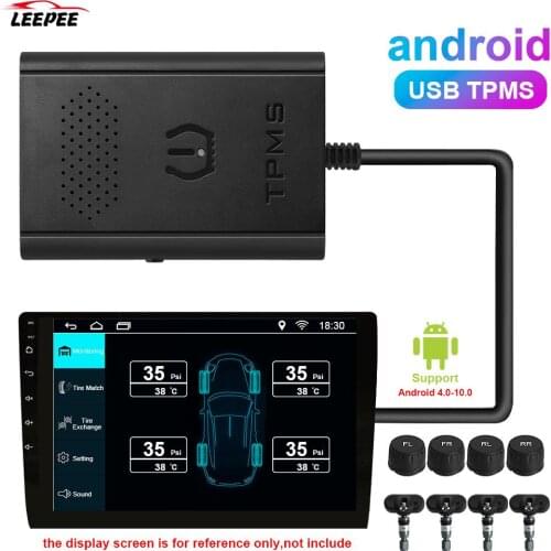 4 Internal External Sensors USB TPMS for Car Radio DVD GPS Navigation Player Tire Pressure Monitoring System Android TPMS