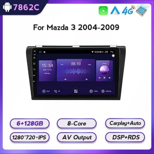 9 inch Android 6G+128G IPS Car Radio Multimedia Video Player For Mazda 3 BK 2004 2005 2006 2007 2008 2009 GPS Navigation