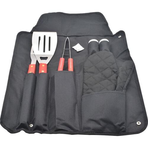 Barbecue Grilling Apron 7pc Utensil BBQ Cooking Tool Set
