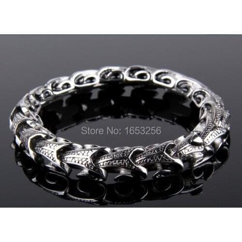 8.66" New Charming Mens Bracelet Stainless Steel 11mm Chain For Fashion Jewelry Gifts