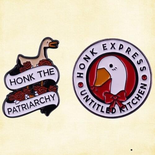 Untitled Goose Game inspired brooch Feminism Honk Fighting for Equality enamel pin badge