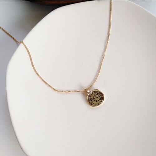 925 sterling silver wild bottle cap design necklace street shot tide female hip-hop style playful baby elephant clavicle chain