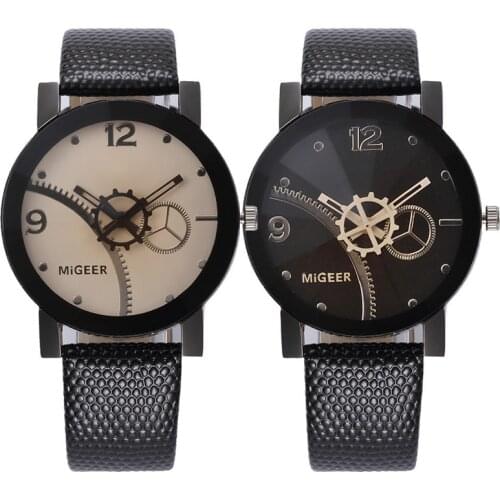 Retro Design Leather Band Analog Alloy Quartz Wrist Watch Strap Couples Watches Casual Leisure Business Wristwatch