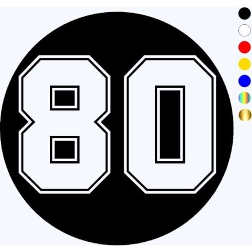 CK20222# Racing number 80 funny vinyl car sticker reflective waterproof car decal stickers on car truck bumper rear window