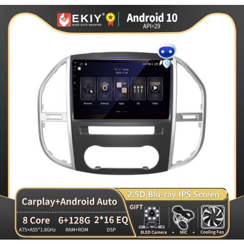 EKIY 1280*720 Blu-ray IPS DSP For Mercedes Benz Vito 3 Metris 2016-2020 Android 10 Car Radio Stereo DVD Player Navigation GPS
